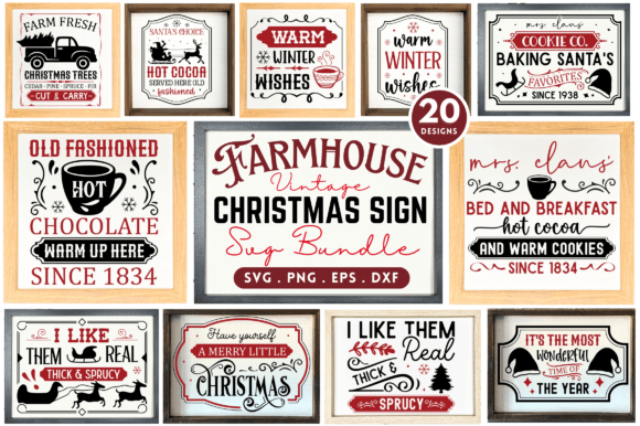 Download Farmhouse Christmas Sign SVG Bundle - Farmhouse christmas Collection