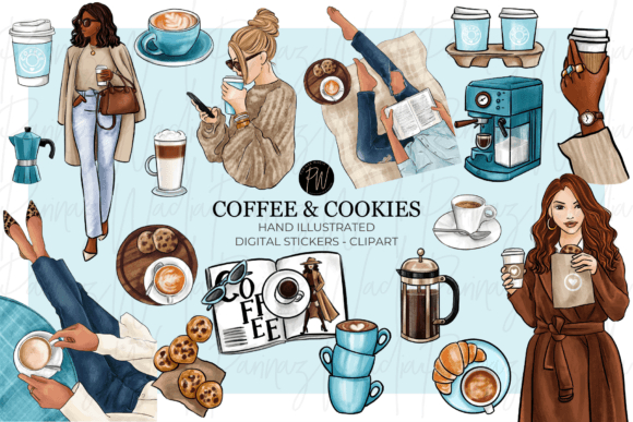 Download Coffee &amp; Cookies Hand Drawn Clipart Png - Cookies Collection