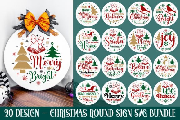 Download Christmas Round Sign Svg Bundle - Christmas round sign svg bundle Collection