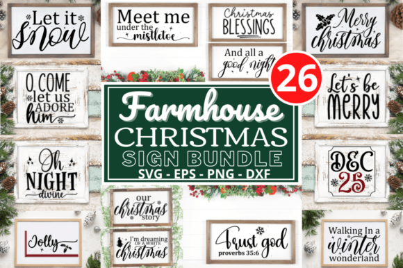 Download Farmhouse Christmas Sign  Svg Bundle - Farmhouse christmas Collection