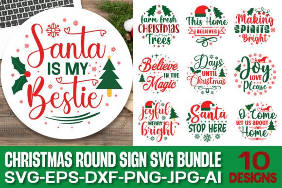 Download Christmas Round Sign Svg Bundle - Christmas round sign svg bundle Collection