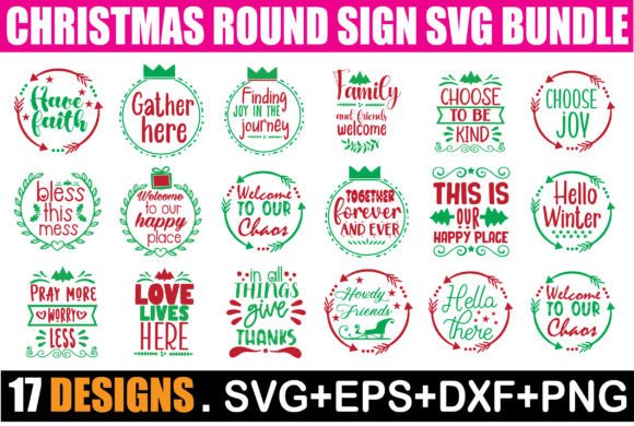 Download Christmas Round Sign SVG Bundle - Christmas round sign svg bundle Collection