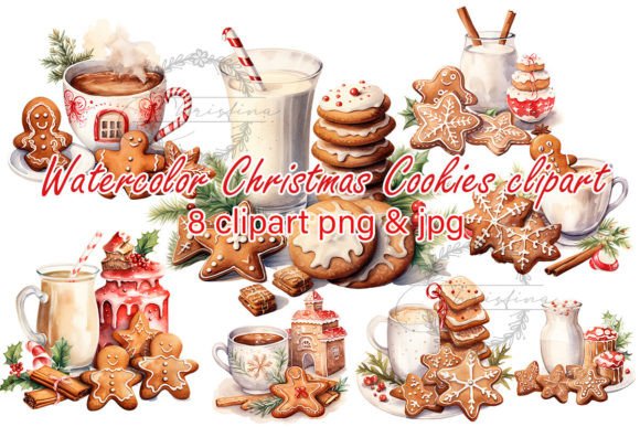 Download Watercolor Christmas Cookies Clipart - Cookies Collection
