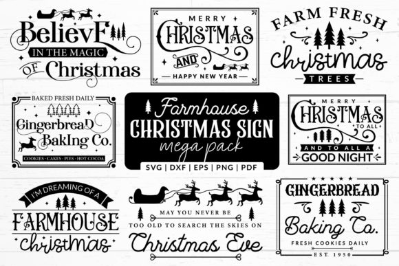 Download Farmhouse Christmas Sign SVG Mega Pack - Farmhouse christmas Collection