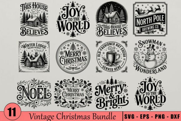 Download Vintage Christmas SVG Bundle - Christmas svg Collection