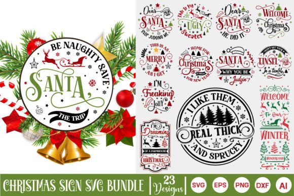 Download Christmas Round Sign SVG Bundle - Christmas round sign svg bundle Collection