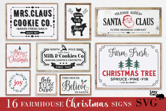 Download Farmhouse Christmas Sign Bundle - Farmhouse christmas Collection
