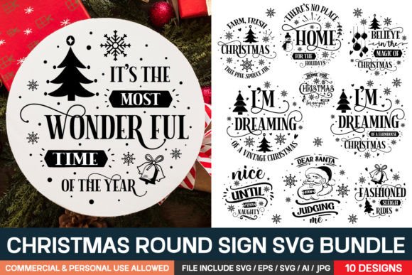 Download Christmas Round Sign Svg Bundle - Christmas round sign svg bundle Collection