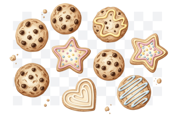 Download Cute Watercolor Cookies PNG Clipart - Cookies Collection